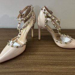 HECATER Ankle Strap Stilettos High Heel Women's Pumps Shoes Size 7.5