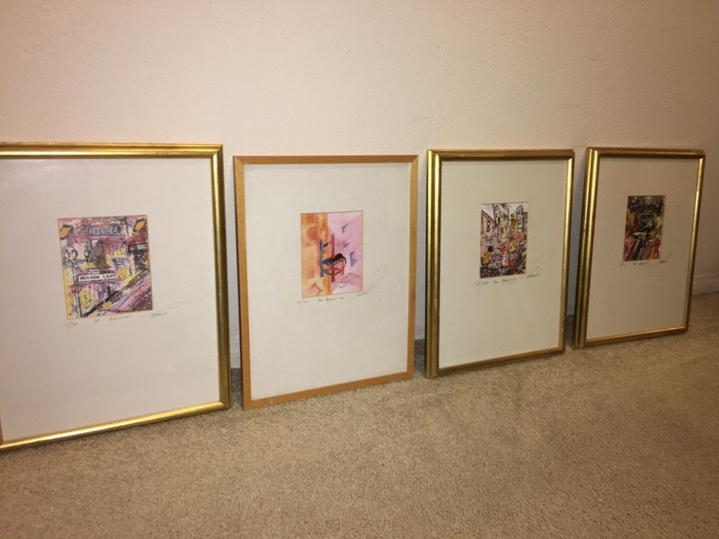 4-Pcs. San Francisco Artist Eduardo Guzman/ Signed and Numbered Artwork
