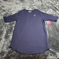 Dallas Cowboys Her Style Quater Sleeve Loose Dress Large Navy Blue NWT