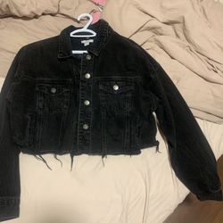 Black Cropped Jean Jacket Forever 21