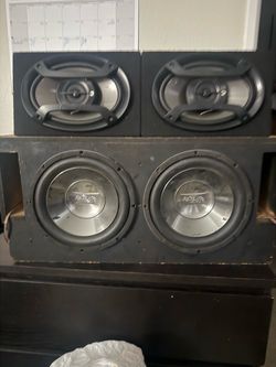 210 inch subs in the box and two 6 x 9 pioneers and angle boxes
