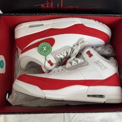 Jordan 3 Retro Tinker White University Red 