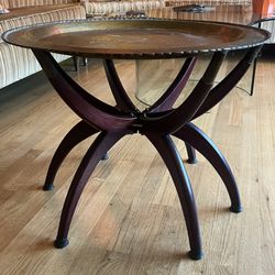 Vintage Mid Century Modern  MCM Spider Table W Brass Tray