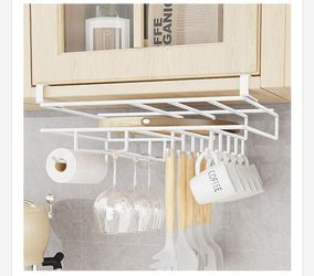 SOLEJAZZ Mug Hooks Under Cabinet Coffee Cups Holder Hanger, Nail Free Adhesive 