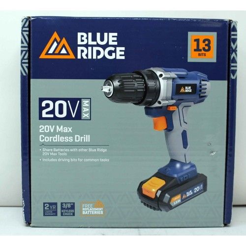 Blue Ridge 20V Max Cordless Drill w/13 Bits

