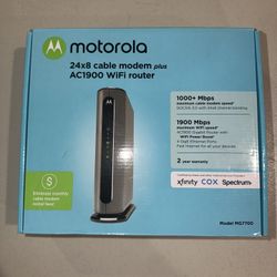 High Speed Motorola MG7700 Cable Modem + AC1900 WiFi Router (Like New)