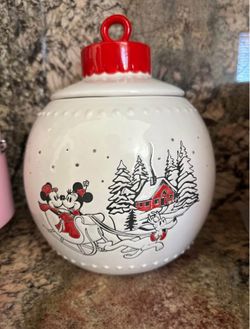 Micky & Minnie Christmas Cookie jar 