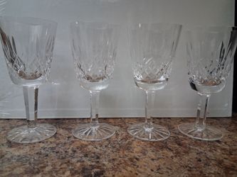 4 Waterford Lismore Claret Crystal Wine Glasses