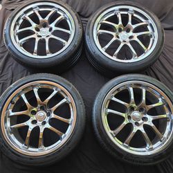Staggered G35 Oem Volk Ray's Wheels