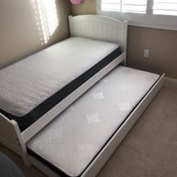 Twin Over Twin Bed Frame W/ Mattress 