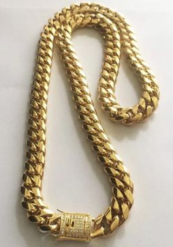 New 14 k yellow gold Cuban link chain
