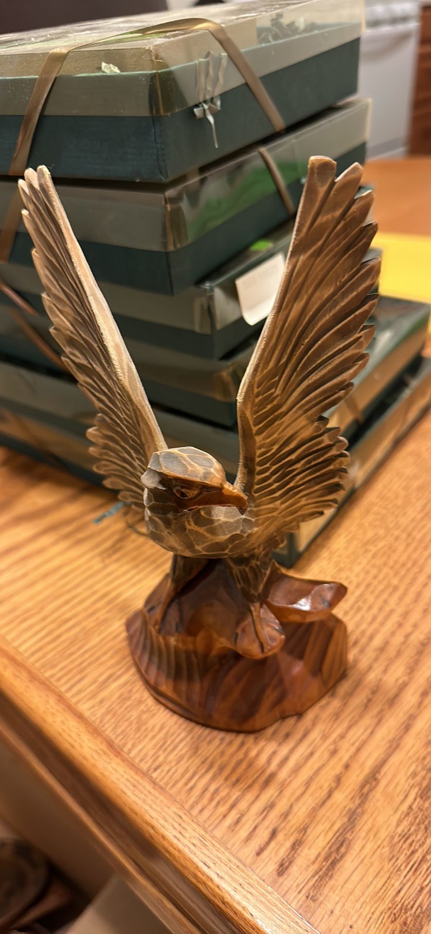 Vintage Wooden american eagle, Hand Carved Eagle,Table Hand Made Statuette, Home Office