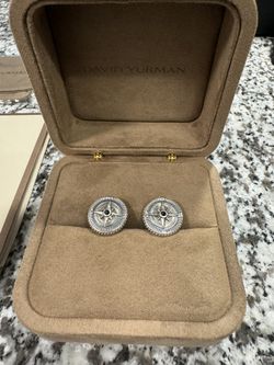David Yurman Men's Maritime Compass Cufflinks with Diamonds in Silver, 16mm