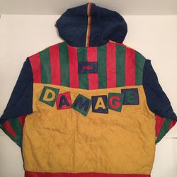 Major Damage Leather Silk Hoodie, Large 