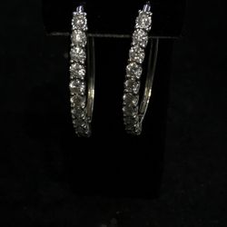 P10k White Gold Hoop Earrings 