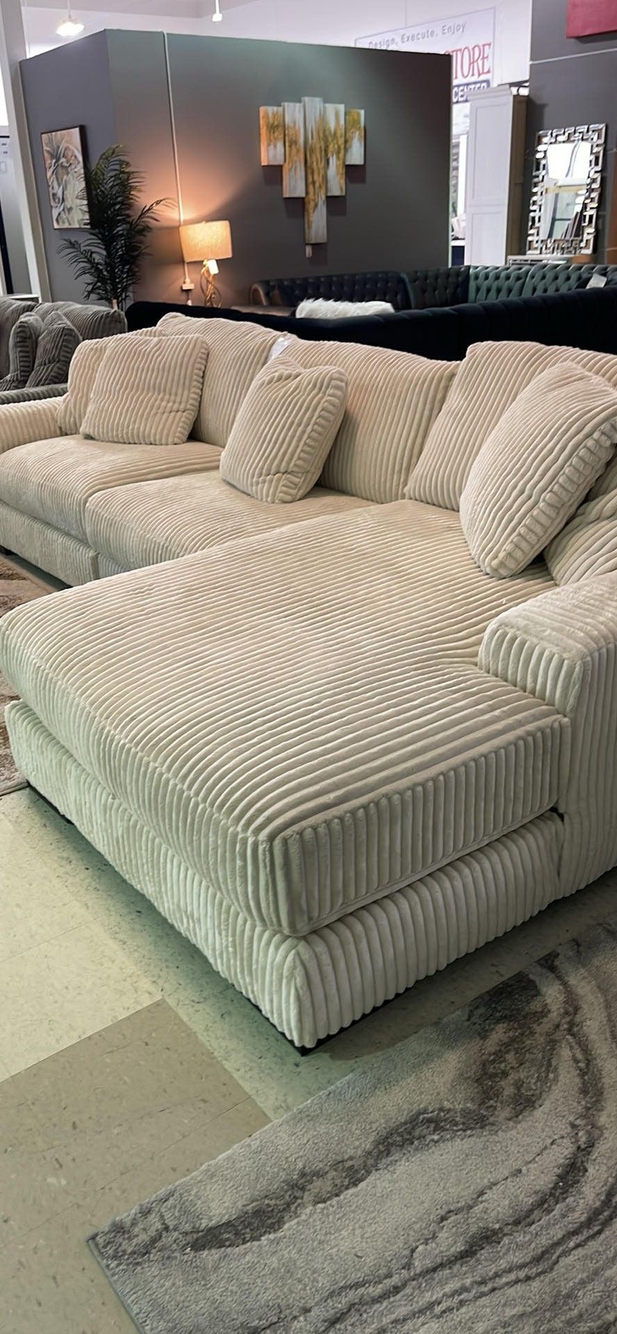 [OM] 🟪 Only $45 initial then take it home 🏡 Brand New Lindyn 3 Piece Sectional With Chaise 