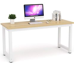 Tribesigns Computer Desk, 63 inch Large Office Desk Computer Table Study Writing Desk Workstation for Home Office, Walnut