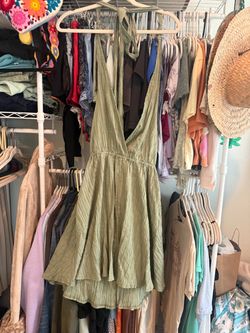Olive green halter dress