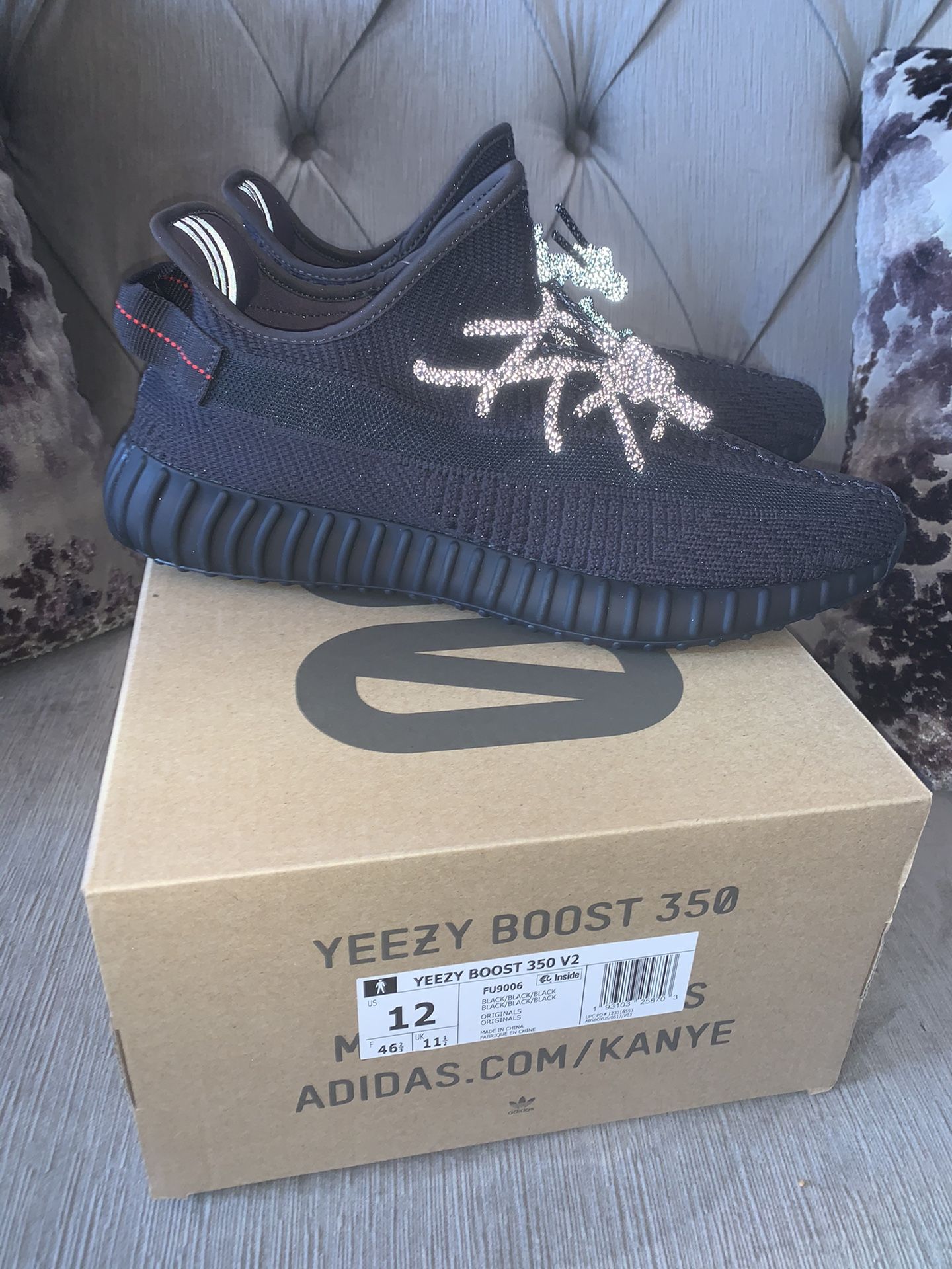 Adidas Yeezy boost 350 V2 black “non reflective” size 12