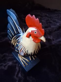 Hand Carved Wooden Rooster