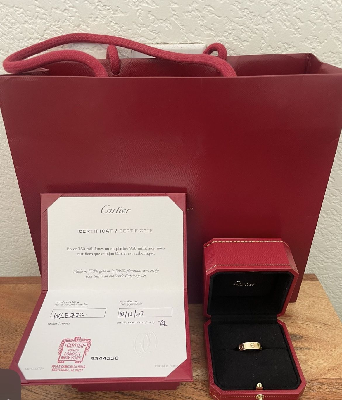 Cartier Love Ring Size 7 Yellow Gold