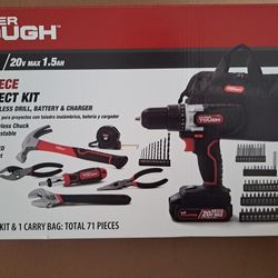 NEW Cordless Rechargable Drill Included With 71 Piece Tool Set