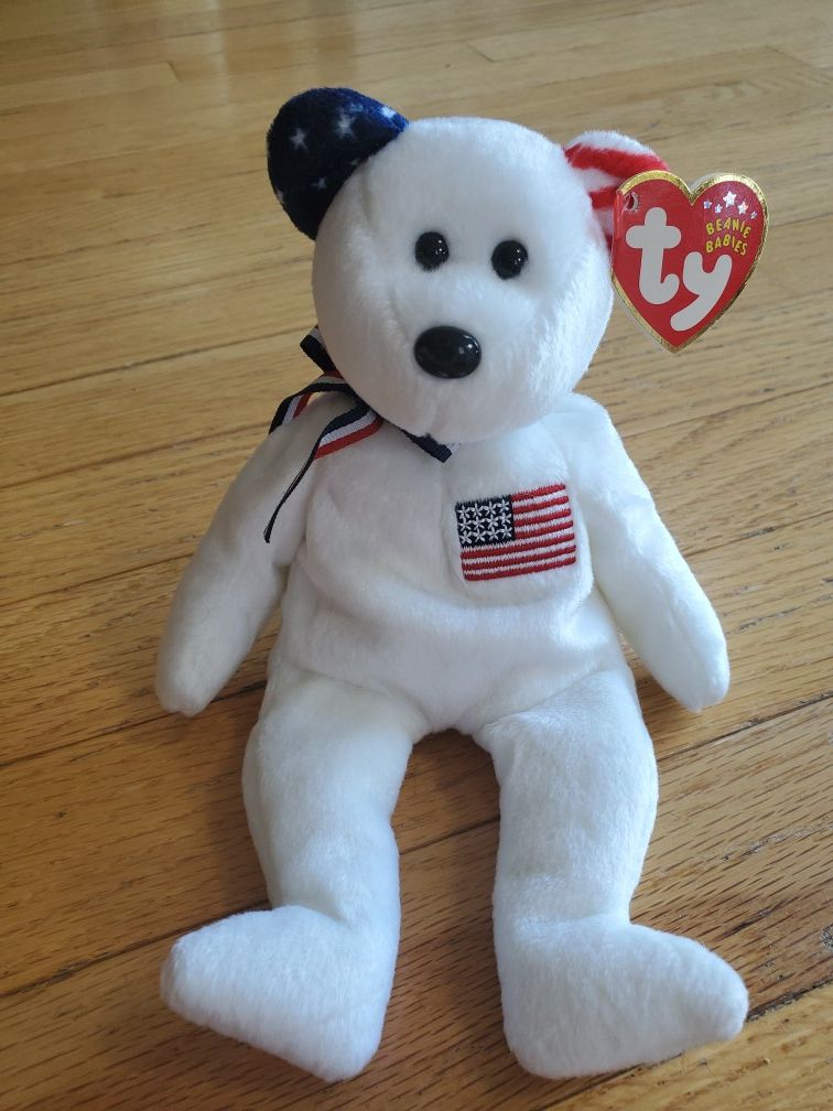America-all white - TY Beanie Baby