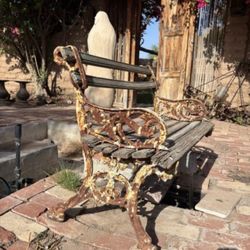 Antique Cast Iron Garden Bench