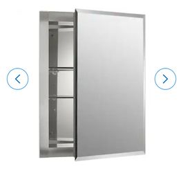 KOHLER 16-in x 20-in Recessed Mount Anodized Aluminum Mirrored Rectangle Medicine Cabinet