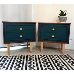 Refinished Mid Century Modern Nightstands | End Tables