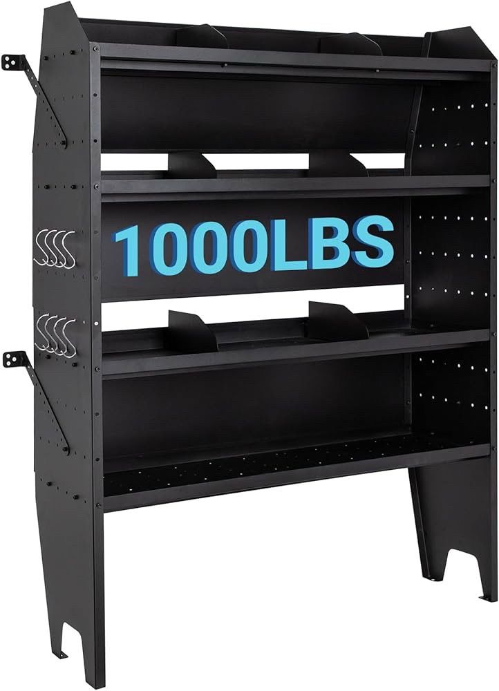 Van Shelving Storage System 1000LB Capacity for Transit Sprinter ProMaster