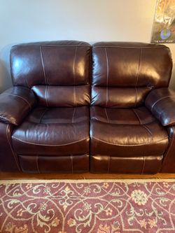 Leather Reclining Love Seat