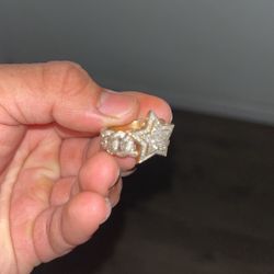 Gold Diamond Star Ring (10k Gold)
