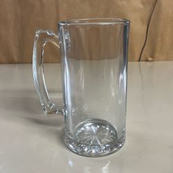 24 Oz Beer Mug Stein Heavy Thick Clear Glass 