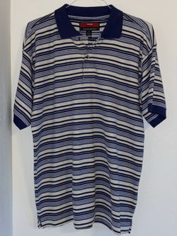Wrangler Hero Silver Edition Polo Shirt Short Sleeve Mens M Blue White Stripes