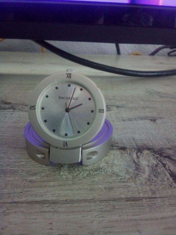 Rare Bacardi "Flip Up/Pivoting" Travel Clock