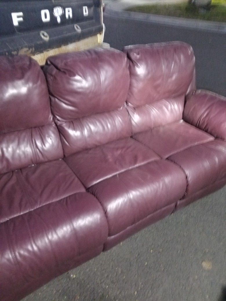 Beautiful Leather Reclining Couch