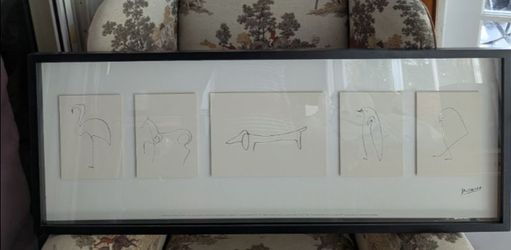 IKEA OLUNDA ILLUSTRATION ANIMALS Print by Picasso Framed