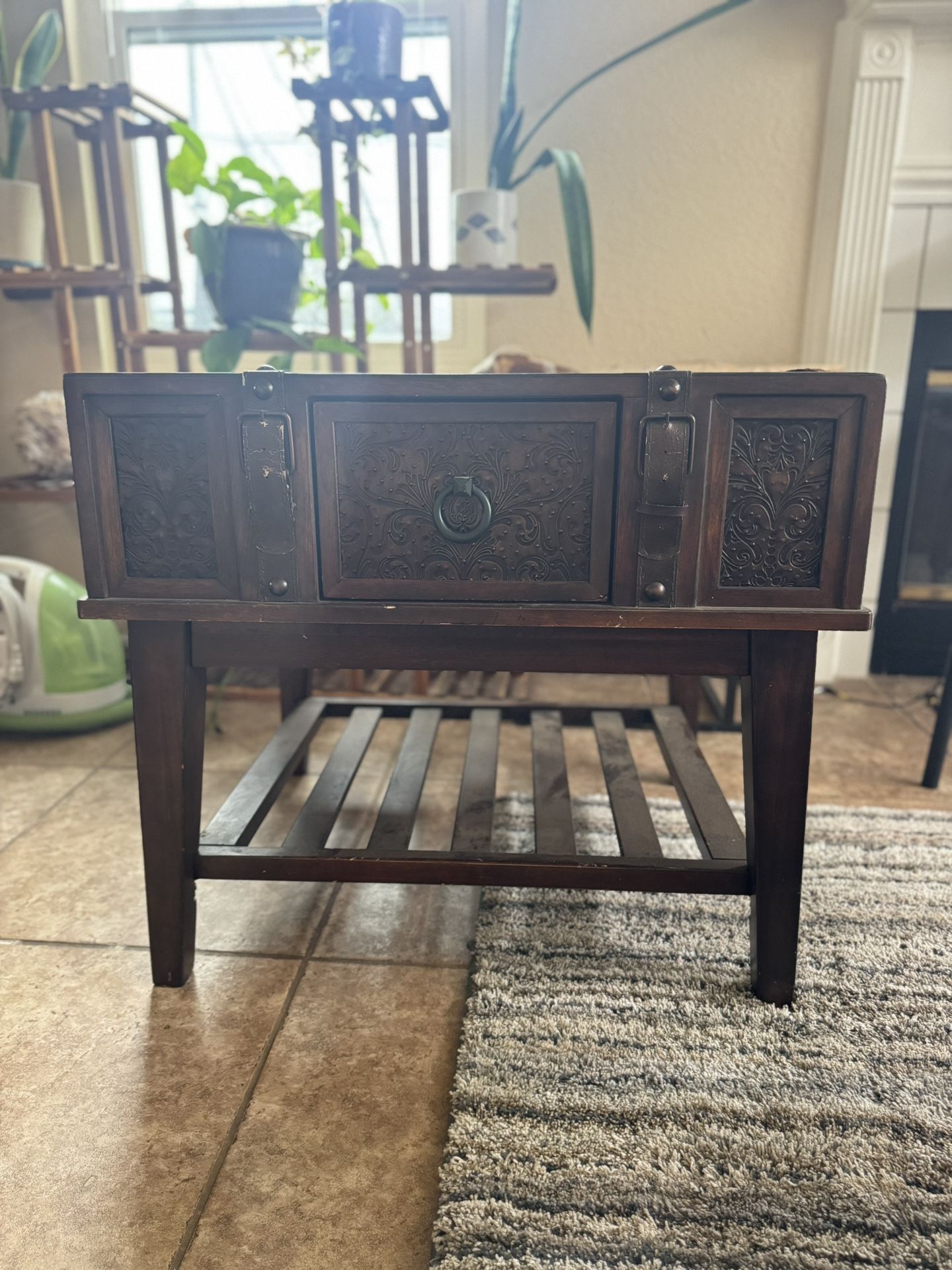 Ashley McKenna dark brown rectangular end table
