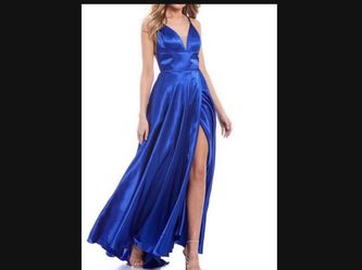 Blue Satin Dress