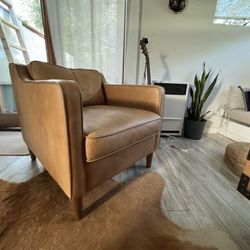 West Elm Leather Chair,  Couch 