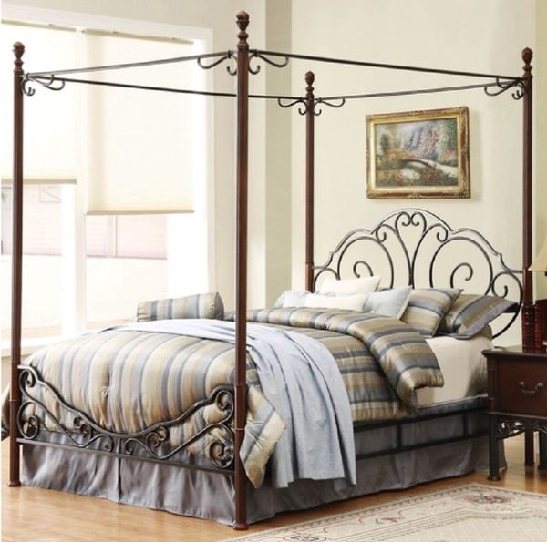 Adison Canopy King Size Bed Frame No Box Spring Included For Adison Canopy King Size Bed Frame No Box Spring Included