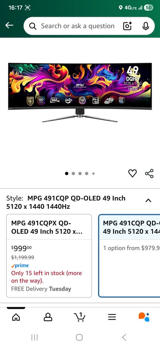 MSi MPG QD-OLED 49" Curved Gaming Monitor