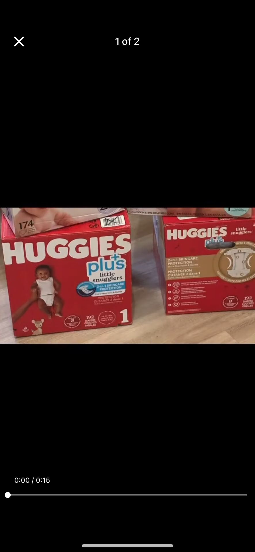 Huggies 192ct. Size 1