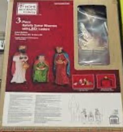 3-Piece Nativity Scene Wisemen with LED Lantern