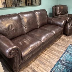 Leather sofa set