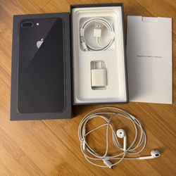 Apple iPhone 8 Plus 64GB Black Box w/ Charger & EarPods Original
