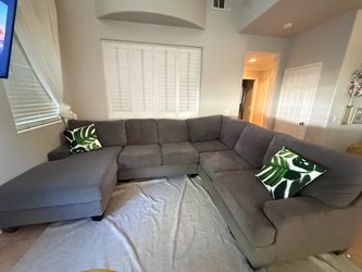 Very large grey couch