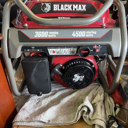 Black Max Generator 3600 Running Watts 4500 Starting Watts