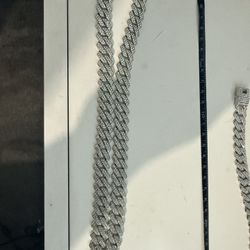 20 Inch 925 Silver With Moissanite Diamonds 